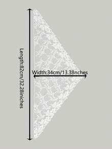 1 件花卉蕾丝边婚礼面纱真丝围巾头巾 - 多色 - 查看 8