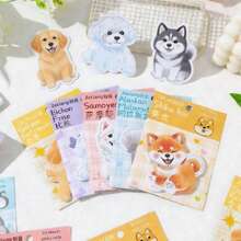 4张/套 可爱小狗主题便签纸，办公、学习、留言用粘性便签本 - 彩色 - 查看 1