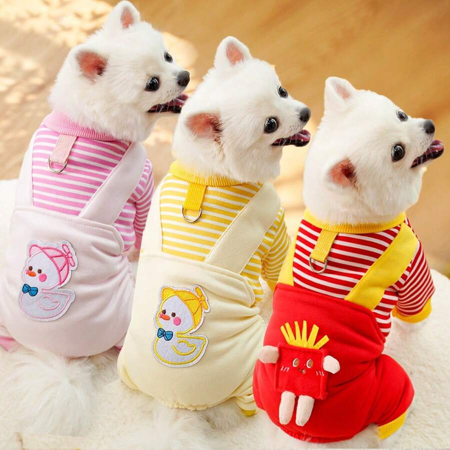Pet Supplies Pet Dog Cat Clothes Winter Warm Party Animal Flannel Costume - Yellow - View 1