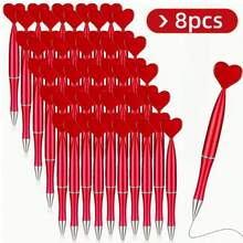 Bộ 1/3 bút bi hình trái tim màu đỏ, thích hợp dùng trong tiệc Valentine, văn phòng, trường học, Giáng sinh, Valentine và đám cưới (thiết kế hình trái tim màu đỏ). - A - Xem 6
