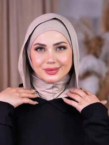 1件装女士纯色拉法帽滑雪面罩颈部保暖弹性头带头巾，透气舒适弹力宽边吸汗防滑多功能运动头饰，简约时尚围巾，帽子和配套头带合二为一 - 多色 - 查看 18