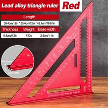 Medidores triangulares de aleación de aluminio para carpintería, herramientas de medición, marcador de alta precisión, regla angularétrica e Imperial IXOJ - Rojo de 7 pulgadas - Ver 10
