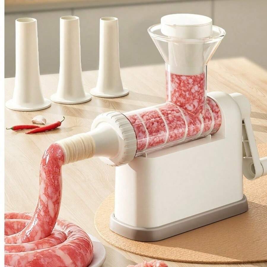 Manual Sausage Stuffing Machine With 3 Filling Nozzles Sausage Syringe Suitable For Family Gatherings And Barbecues - Multicolor - View 1