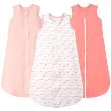 Lilbestie 3 Pcs Lightweight Baby Sleeping Bags 0-12 Months Wearable Blanket For Babies 2-Way Zipper TOG 0.5 Toddler Sleeping Sack - Baby Pink - View 2