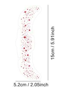 4张Y2K星空设计全息闪光假雀斑纹身贴纸，防水持久，易于粘贴和去除，适用于音乐节、生日派对、日常化妆等场合的艺术配饰 - 紅色 - 查看 4