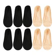 夏季女士清凉薄蕾丝船袜，防滑浅口隐形蕾丝短袜，不易滑落 - 彩色 - 查看 11