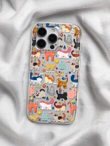 Variation Cute Cat Print Clear Case Compatible With IPhone 13/11/17/17pro/16/14/15/15pro/15 Plus/15 Promax/7plus/8plus/X/Xs Max/Xr/11pro/12pro/13pro/14pro/12mini/13mini/11promax/12promax/13promax/14promax/14plus/17pro Max/17Air/6/6s Plus/7/8/16Pro/16plus/16promax/Se2/17promax&Compatible With Samsung Galaxy/A54/A14/A12/A13/A15/A32/A33/A24/A52S/S20/S21/S22/S23/S24/S23Plus/S24ultra/S25/A15/A33/A23 - Multicolor - View 5