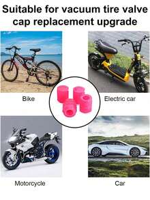 4pcs Neon Glow Tire Valve Caps - Hexagon Glow Tire Valve Caps, Glow Tire Valve Stem Caps For Motorcycle, Bike, Car, Durable ABS Plastic, Fit All Rim Sizes, Fashionable Vehicle, Bicycle, Motorcycle Accessories, Glow-In-The-Dark Function - Multicolor - View 4