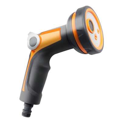 Pistola de rociado de agua para manguera, ajustable, para lavado de autos, rociador de jardín portátil de alta presión, boquilla rociadora con 4 patrones, chorro de agua de alta presión, rociador de agua para plantas, césped y jardín