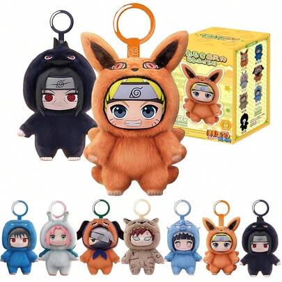  MINISO Naruto Shippuden Cute Beasts Party Series Blind Box - /Kakashi/Uchiha Character Design - Desktop Decor/Gift - Random 1 Piece