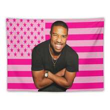 1PC Actor Michael B Jordans Printed American Flag Decorative Tapestry, Patriotic Star Spangled Banner Design, Album Tapestry, Suitable For Horizontal Wall Hanging In Bedroom, Dormitory, And Living Room, Easy To Hang, Ideal Holiday Gift For Teenagers, Dormitory Room Accessories - 1PC - 查看 1