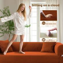 Sofa Bed,80"4-In-1 Convertible Modular Sofa Bed With Pillows,Floor Lounge Sofa, Corduroy Foldable Sofa Bed,For Living Room, Bedroom, Lounge, Studio No Assembly Needed - 橘色 - 查看 8
