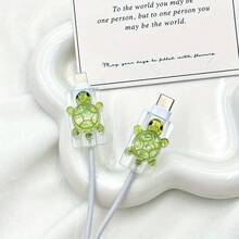 Cute Turtle High Quality Cute Cartoon Turtle Data Cable Protector Anti Wear Compatible With Apple Charger Head Colorful Design Compatible With IPhone Charging Accessories Adorable Turtle Accessory Vibrant Protective Case Small Tool Accessory Fun Accessory Long Lasting Material Fun Small Tool Protective Case Suitable For People Who Like Small Tools Birthday Gift - Multicolor - View 8