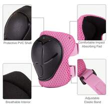 Kids Bike Helmet With Knee & Elbow Pads-Lightweight Multi-Sport Safety Helmet Set For Boys & Girls 5+, Protective Gear For Cycling, Skating & Outdoor Sports, Ideal Gift - Pink - View 4