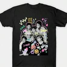 Group Graphic Shirt, Kpop Idol Fan Art Tee, Unisex T Shirt Sweatshirt Hoodie, ARMY Gift, Concert Outfit, Fast Shipping! - 黑色 - 查看 1