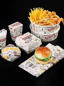 30cm X 30cm Disposable Hamburger Paper, Non-Coated Oil-Proof Paper For Mexican Chicken Wraps, Hamburgers - Multicolor - View 7