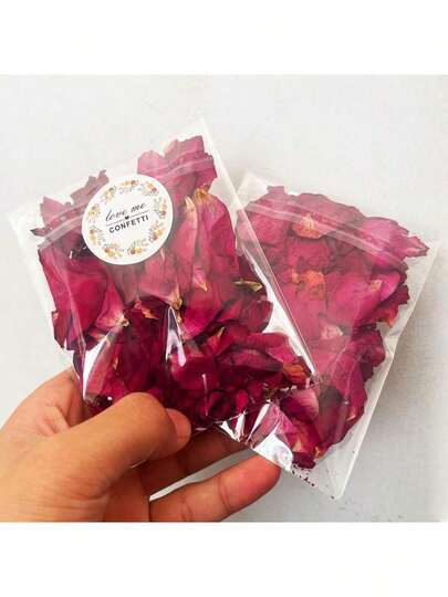 1 Pack Of 35pcs Natural High-Quality Rose Petals Dried Flowers Decor - Suitable For Celebrations, Parties, Indoor/Bedroom Decoration, DIY Handmade Scented Candles, Soap Making, Bath Roses
