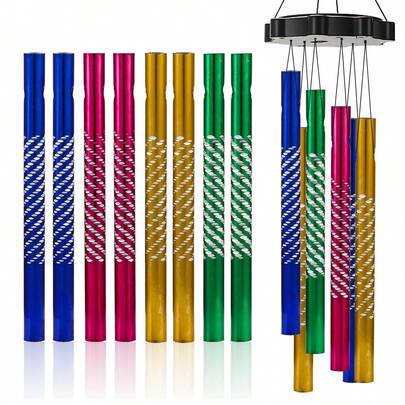 10 paquete de tubos de aluminio de colores para campanas de viento, piezas de repuesto para hacer campanas de viento DIY y decoración de jardín exterior