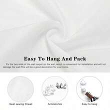 Azure Lane Tapestry Wall Hanging Tapestry Art Deco Blanket Curtain Hanging At Home Bedroom Living Room Decor(1).Jpg - Trắng 1 cái - Xem 2