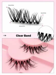 7 Pairs Clear Band False Eyelashes, 3D Mink-Like Fluffy & Soft Natural Long Reusable Eyelashes, Suitable For Daily Use,Strip Lashes, Lashes, Eyelashes - Half Eyelashes - View 3