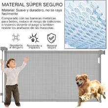 Puerta de  para Bebés y Perro, Puerta para Perro retractil 20-180cm, Reja para Bebe retractil, Puerta de  Bebe Escalera, para cocinas, Puertas, pasillos, hogar,40993551 - Naranja Quemada - Ver 2