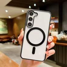 适用于三星 Galaxy A56、A36、A26、A16、S25FE、A17 手机壳，强磁吸附超薄防摔保护壳，S25 Ultra、S24 Ultra 透明硬质后盖 - 黑色 - 查看 6