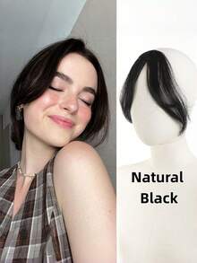 Straight Clip-In Bangs For Women,Elegant Straight Synthetic Clip-In Bangai Wig,Women's High-Temp Synthetic Straight Hair Topper With Fluffy Side Bangs - Elegant Natural Style, High Temperature Fiber, Easy Attach, Fashionable Daily Wear Hairpiece, Fashionable Hair Accessory | Natural Look | Simple Styl, Claw Clips, Hair Claws, Clips For Hair, Hair Slide, Hair Barrettes ﻿ - Multicolor - View 4