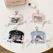 蝴蝶结挂绳卡包 Y2K PU 卡套 ins 芭蕾舞 3 英寸卡片展示吊坠保护套 DIY 丝带 女士钱包 迷你钱包 钱包 小钱包 卡包 可爱小玩意 - 彩色 - 查看 9