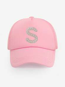 1 buc. Șapcă de camion pentru femei, cu imprimeu floral roz cu 26 de litere, pălărie de soare ușoară, respirabilă, versatilă, casual, potrivită pentru primăvară/vară zilnic, în aer liber, drumeții, poate fi folosită ca și cadou - Roz - Vizualizare 11