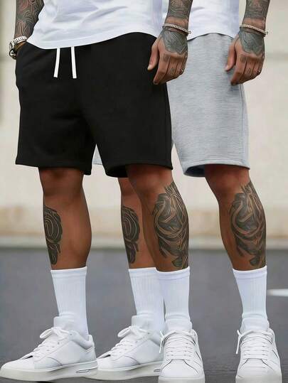 Pantalones cortos de punto casuales para hombres, estilo deportivo de moda, adecuados para el uso informal en verano, unisex, disponibles en varios colores