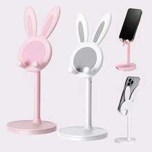 1pc Cute Rabbit Shaped Adjustable Phone Stand, Desktop Cute Rabbit Phone Holder Compatible With All Phones, Phone Accessories, Workspace Accessories, Rabbit Design, Fun Decor, Cute Rabbit Phone Stand, Desktop Angle And Height Adjustable Phone Support - Rabbit Support - View 9