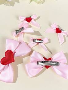 4件套女士时尚心形发夹，百搭甜美可爱优雅双马尾发饰，适合日常通勤、节日聚会、生日派对、观光、摄影等各种场合。送给闺蜜的绝佳礼物。 - 彩色 - 查看 4