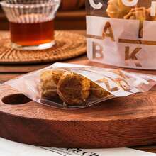 50pcs/Pack Transparent Ziplock Bags With Printed English Letters, Baking, DIY, Cafe, Dessert Shop, Cookies, Candy Packaging - Multicolor - View 9