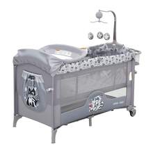 Cuna Colecho Portátil para Bebé Cuatro en Uno Pack and Play con Cambiador Ruedas Mesa de Juegos y Almacenaje - Gris Claro - Ver 1