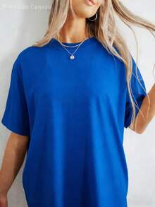 Camiseta de Mujer Estilo Bohemio - Camiseta Impresa% Algodón Suave y Cómoda, Cola de Caballo Dorada Clara con Estampado de Sol y Palmera, Estilo de Calle de Vacaciones de Playa de Verano, Cuello Redondo y Manga Corta, Regalo Perfecto para Mujeres - Azul - Ver 4