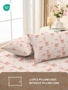 1/2pcs Lightweight Breathable Pillowcase, No Filling, Soft Pillowcase, Envelope Opening, Wrinkle-Resistant, Gentle On Hair And Skin, Improve Sleep Quality, Suitable For Bedroom, Bedding, Super Soft & Breathable, Machine Washable, Cartoon Bow Pattern, Suitable For Living Room And Home Decor, Bedroom Decor, OEKO-TEX Certified - Multicolor - View 9