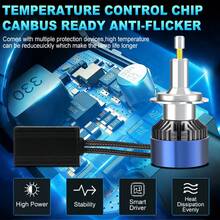 TOAUTO 2 bóng đèn pha LED ô tô 3D 360 H7 200W 40000LM Canbus H1 H11, đèn sương mù, 9 đèn LED cắm là chạy, 6000K - A - Xem 8