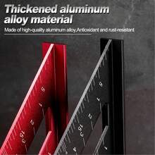 Medidores triangulares de aleación de aluminio para carpintería, herramientas de medición, marcador de alta precisión, regla angularétrica e Imperial IXOJ - Rojo de 7 pulgadas - Ver 6