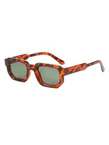 1 Pair Men's Leopard Print Square PC Frame Casual Versatile Street Style Fashion Glasses - Leopard Print - View 2