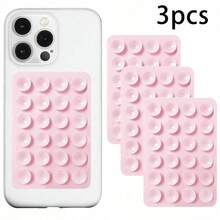 1pc Pink Silicone Suction Cup Phone Grip, Silicone Adhesive Suction Cup Phone Holder, Anti-Slip Sticky Phone Handle, Suitable For Selfie And Video Strong Grip Stand Compatible With IPhone, Android Phone, Gift For Birthday, Family, Friends Gifts Birthday Bathroom Phone Stand Phone Accessories Sticky Stand - Pink - View 6