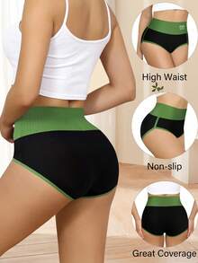 QUASTI 5-Pack Of Women's High-Waisted Plus-Size Underwear, Made Of Skin-Friendly Cotton Fabric, Moisture-Wicking And Breathable, Providing Full Coverage Of The Hips, Color Blocking, And Comfortable Wear. - 彩色 - 查看 4