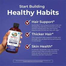 Mary-Ruth's Liquid Multivitamin + Hair Growth - Clinically Tested For Thicker Hair In Women - Improve Facial Wrinkles - Vegan - 15.22 Fl Oz - Hương vị việt quất và lựu - Xem 5
