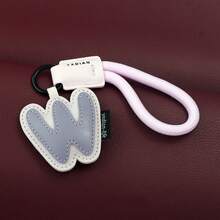 1pc Creative PU Leather 26 English Letter Keychain Pendant, Minimalist Couples Car Bag Key Chain Accessory Gift - Multicolor - View 12