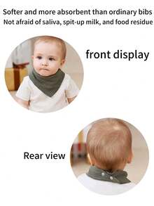 6pcs Solid Color Muslin Baby Bibs, Soft & Absorbent Infant Drool Bandana Bibs, Reusable & Washable, Anti-Spit Up, All Season Essential, Perfect New Year Gift For Babies! - Plain Color Gauze Triangular Scarf - View 5
