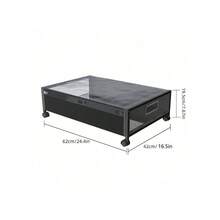 1/2*Underbed Storage Box On Wheels Lid Under Bed Sofa Portable Dustproof Organiz - Black - View 5