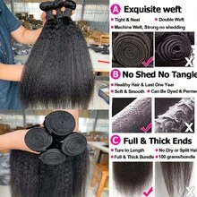 BINF Valentine's Limited Wig Kinky Yaki Straight Hair Jerry Curly Bundle Human Hair Weave Extension Double Weft Spring Renewal Wig Kinky Yaki Straight Curly Wave Human Hair Bundle 18A 100% Virgin Human Hair Unprocessed Hair Extension Romantic Confession Wig 28"30 Kinky Straight Hair Bundles Virgin Human Hair Weave Bundles 1 PC Brazilian Yaki Natural Hair Extensions Thick End Spring Outing Exclusive Wig  28"30"Kinky Straight Hair Bundles Virgin Human Hair Weave Bundles Valentine's Sweet Wig 1PC Brazilian Yaki Natural Hair Extensions Thick End 30 Inch Peruvian Hair Kinky Yaki Straight 1 Bundle Spring Blooming Wig Brazilian Raw Hair Weave Extension 100% Human Hair Bundles For Women Couple-Matched Wig 8-30 Inch Kinky Straight Brazilian Human Hair Weave Bundles Early Spring Limited Wig 1 PC Raw Human Hair Bundles Virgin Hair Extensions Kinky Yaki Straight Human Hair Bundle Sweet First-Love Style 100% Virgin Unprocessed Jerry Curly Human Hair Extension Gentle Spring Vibe Top Quality Double Weft 2 - Kinky Straight Bundles - View 5