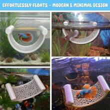 Floating Fish Hammock - Low Flow Aquarium Rest Platform, Non-Slip Surface, Natural PVC Material Fish Bed, Suitable For Betta, Shrimp Habitat And Small Fish Decoration, Durable Freshwater Aquarium Accessory, Floating Betta Hammock, Betta Breeding Rest Bed, Betta Tank Decor - Fish Hammock - View 2