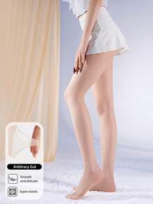 1/2/5雙女款性感杏色透明褲襪，防勾紗、防滑、防撕裂，適合春/秋居家休閒、日常休閒與辦公穿著，舒適保暖女用絲襪 - 杏色 - 查看 7