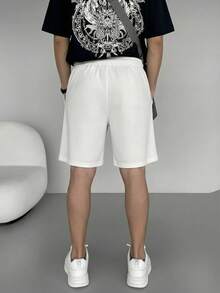 Quần short nam GRDR mùa hè mới, kiểu dáng giản dị, màu trơn, tối giản, thích hợp cho hoạt động ngoài trời. - trắng - Xem 4