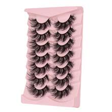 7 Pairs Faux Mink Eyelashes Soft Comfortable Wispy Volume Cat Eye Lashes Natural Look False Lashes Natural Born-Like False Eyelashes Daily Wear 3D Curl Dramatic Full Strip Lashes Extension Makeup Tools Strip Lashes, Easy To Apply For Beginners, Suitable For Both Daily Light And Heavy Makeup,Lashes, Eyelashes, Fake Lashes - Black - View 6